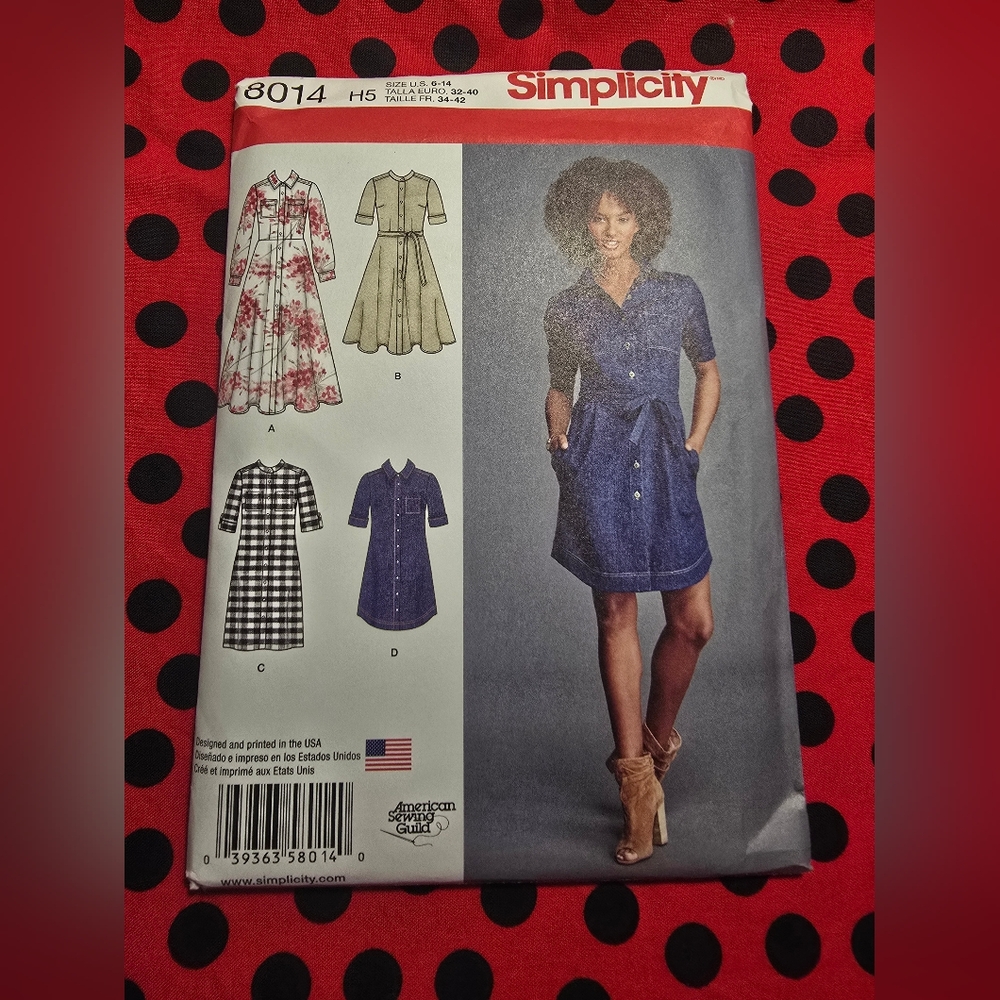 New Uncut Simplicity Dress Sewing Pattern With Length & Sleeve Variations
